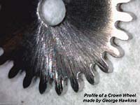 Profile of a crown wheel made by George Hawkins